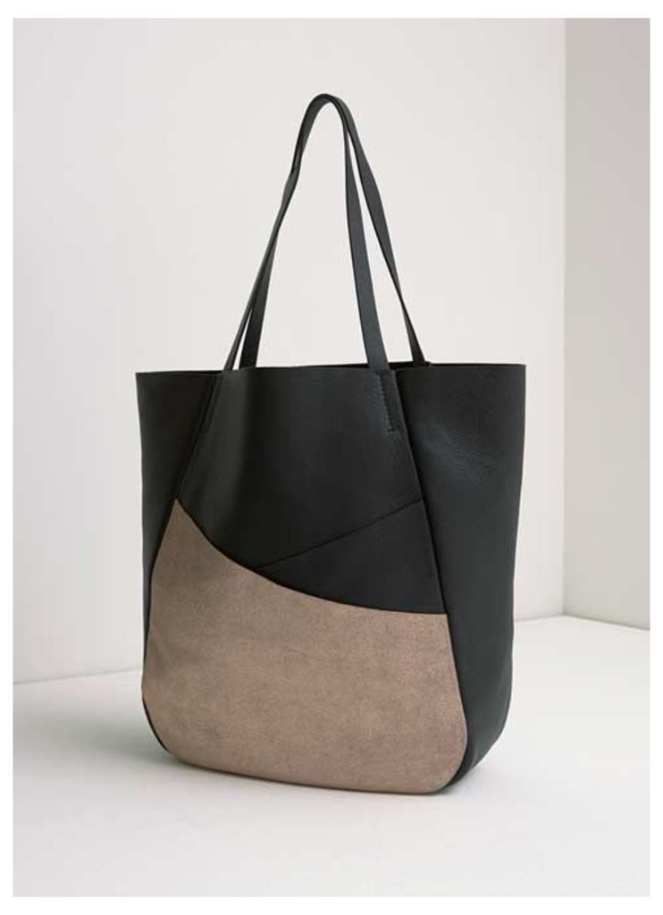Black Asymmetric Shopper Bag
