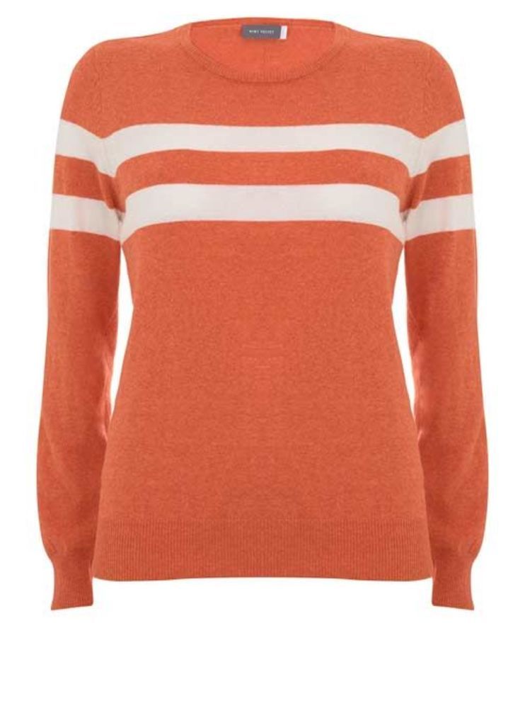 Orange Blocked Stripe Knit
