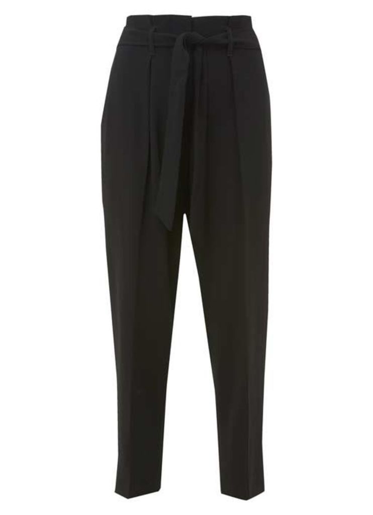 Black Luxe Crepe Paperbag Trouser