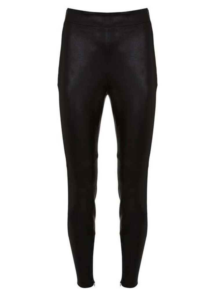 Black Stretch Leather Trouser