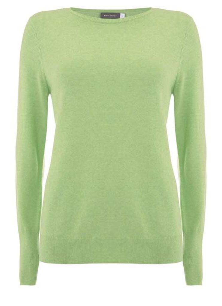 Lime Marl Crew Neck Knit