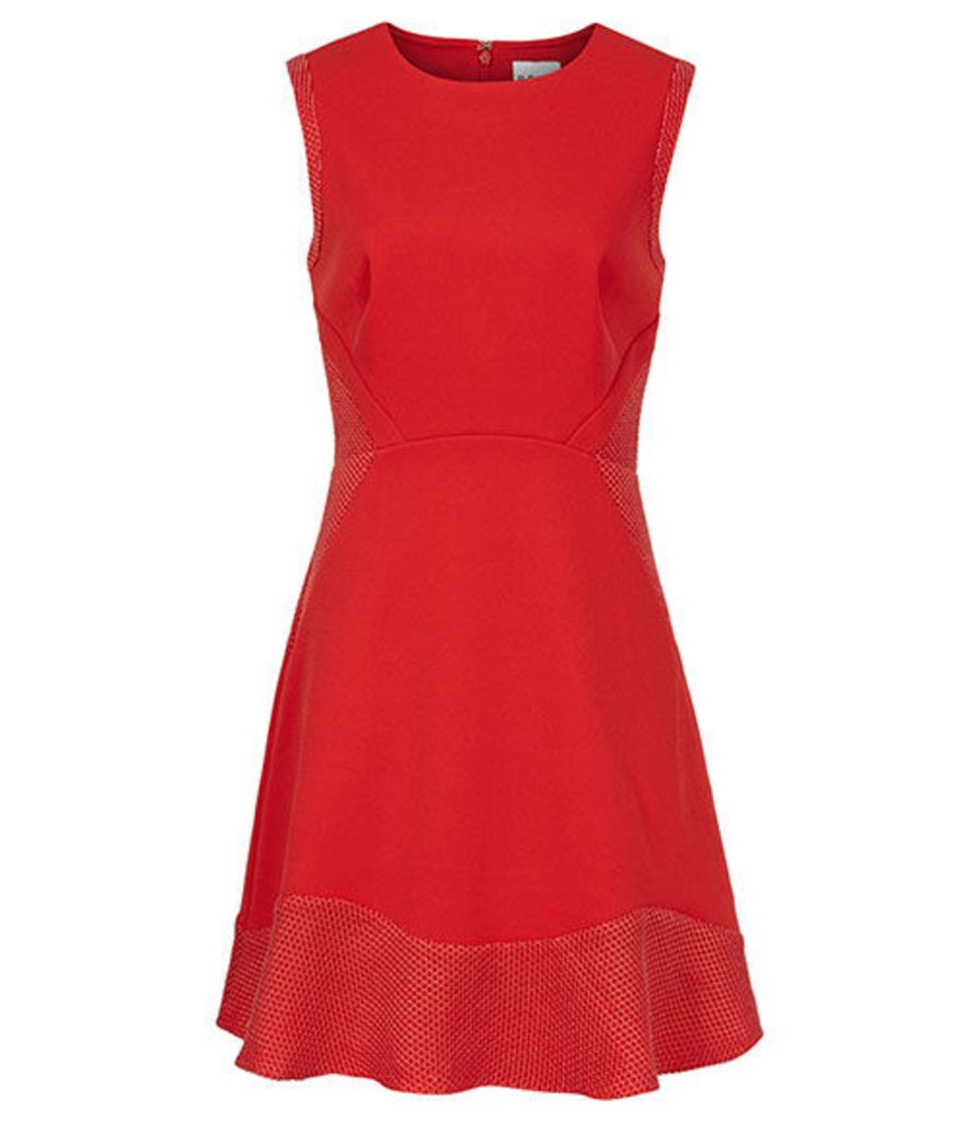 Reiss Toluca TEXTURED FIT AND FLARE DRESS
