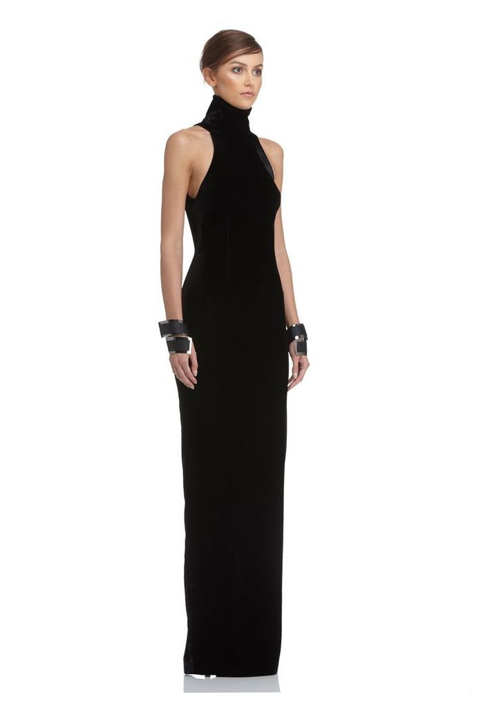 Hale Velvet Maxi Dress - Black