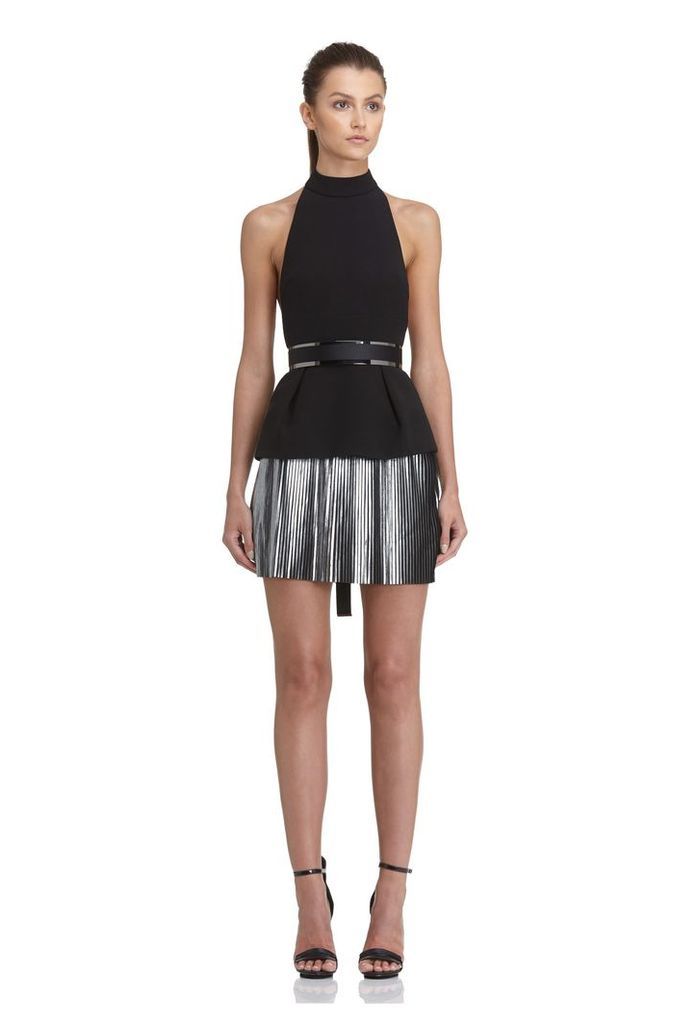 Belaya Metallic Mini Dress - Black / Silver