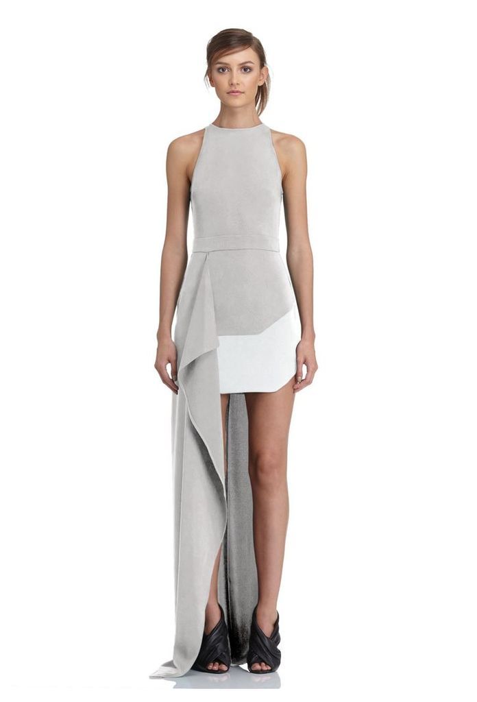 Aveline Asymmetric Maxi Dress - Mushroom / Cream
