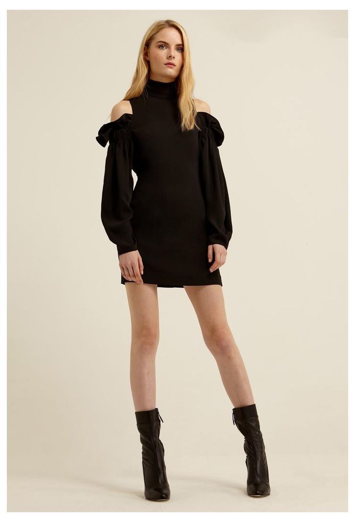 Azha Cold Shoulder Mini Dress - Black