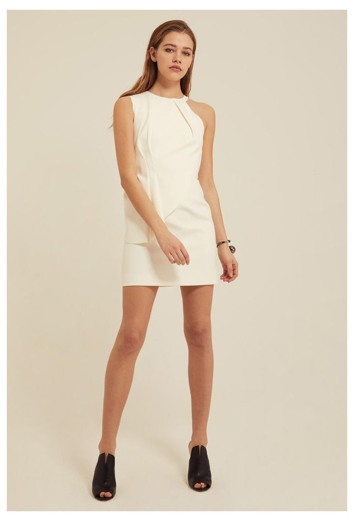 Quinto Peplum Mini Dress - Cream White