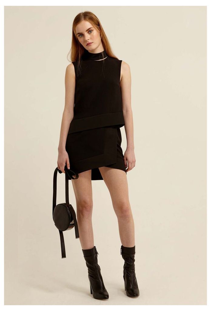 Tera Split Back Mini Dress - Black