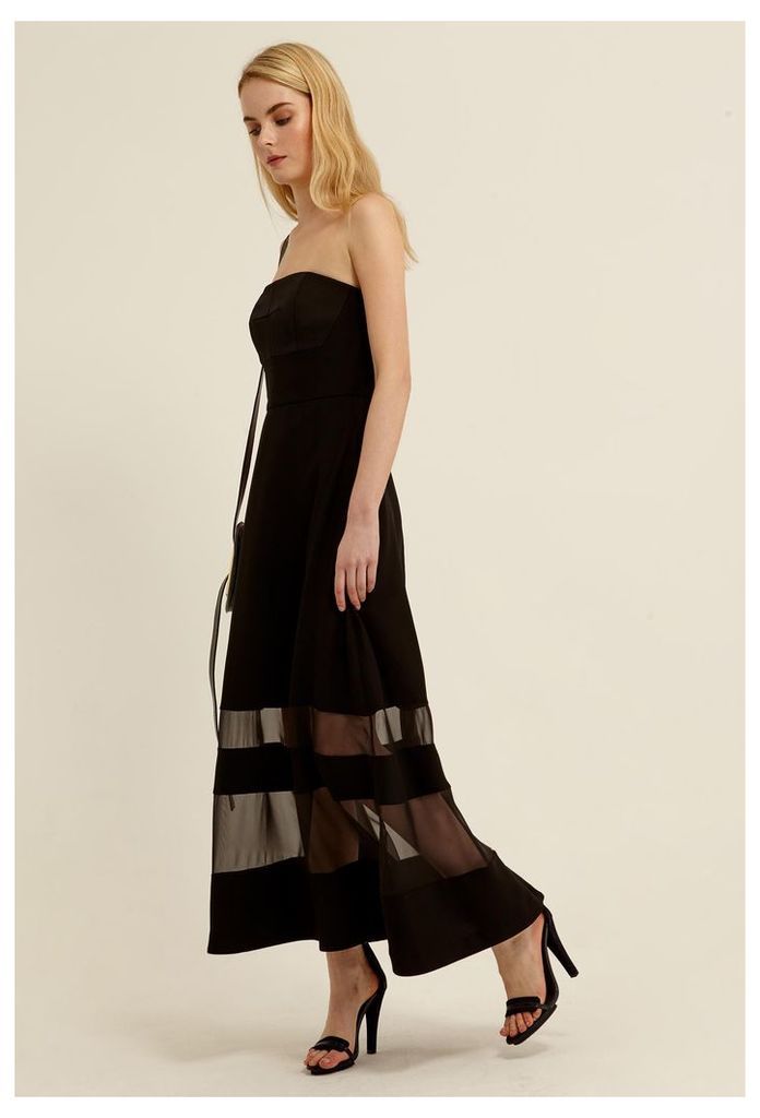 Zaine Strapless Midi Dress - Black