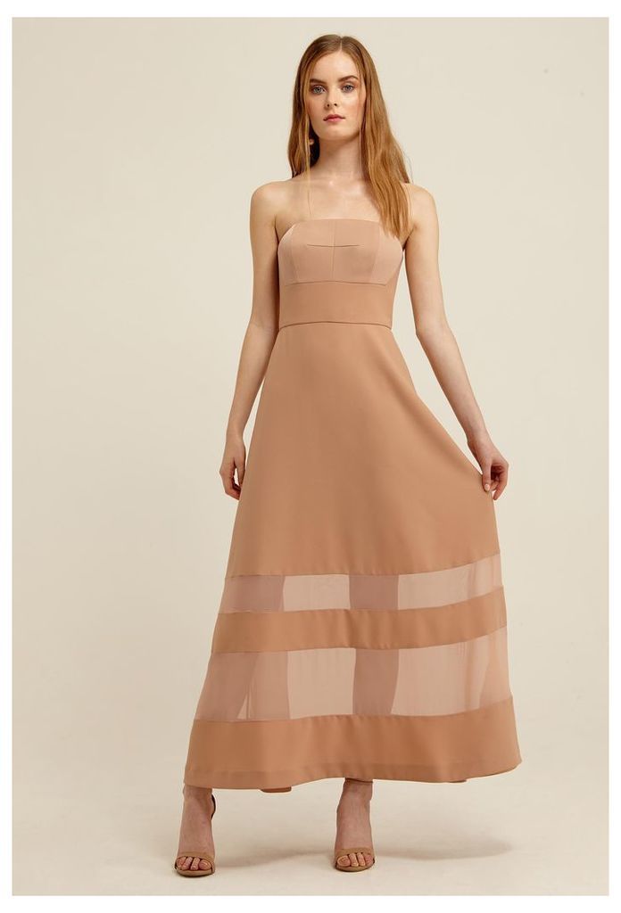 Zaine Strapless Midi Dress - Pink Sand