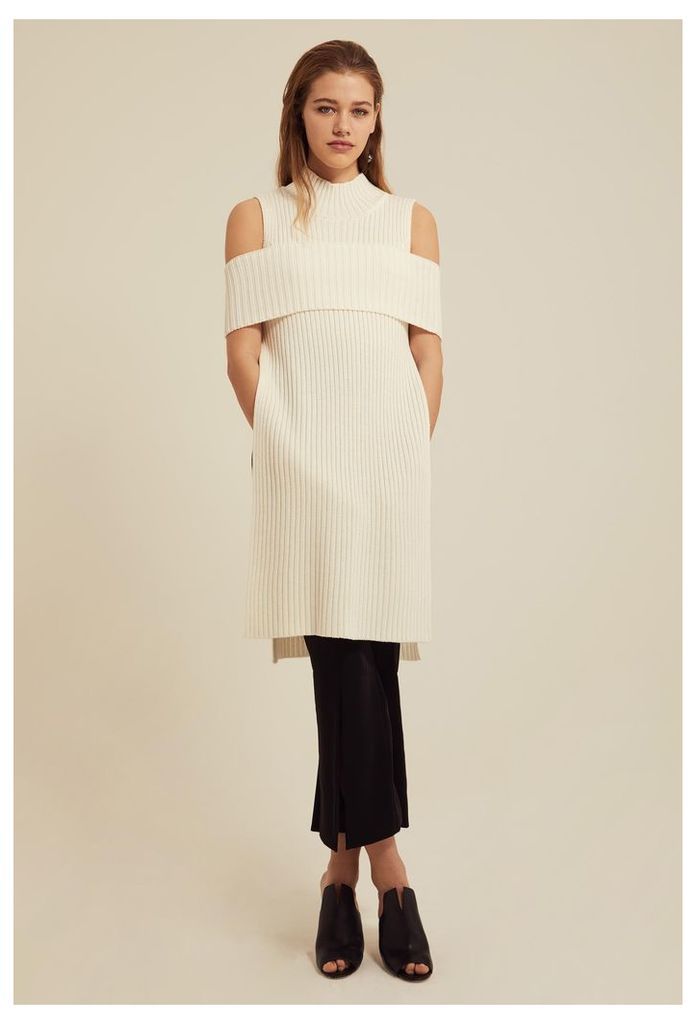 Ives Knitted Longline Top - Cream White