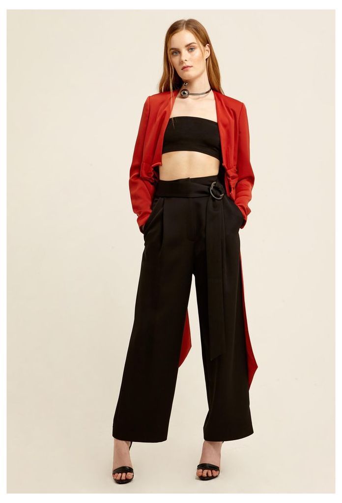 Levia Belted Waist Trousers - Black