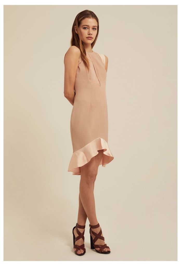 Pierre Frill Hem Mini Dress - Pink Sand
