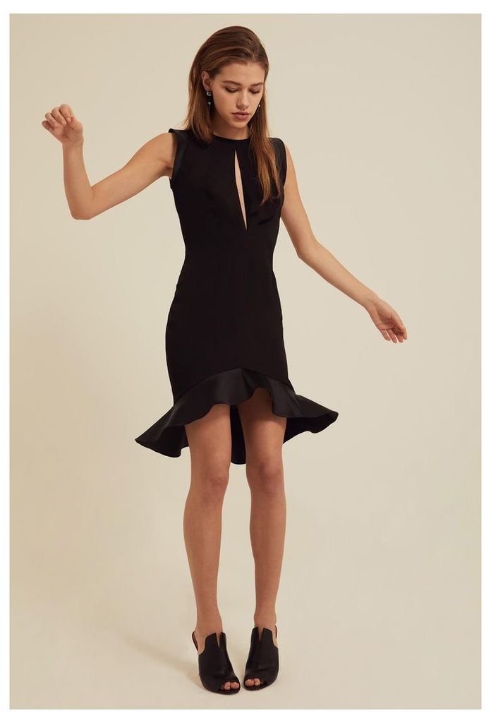Pierre Frill Hem Mini Dress - Black