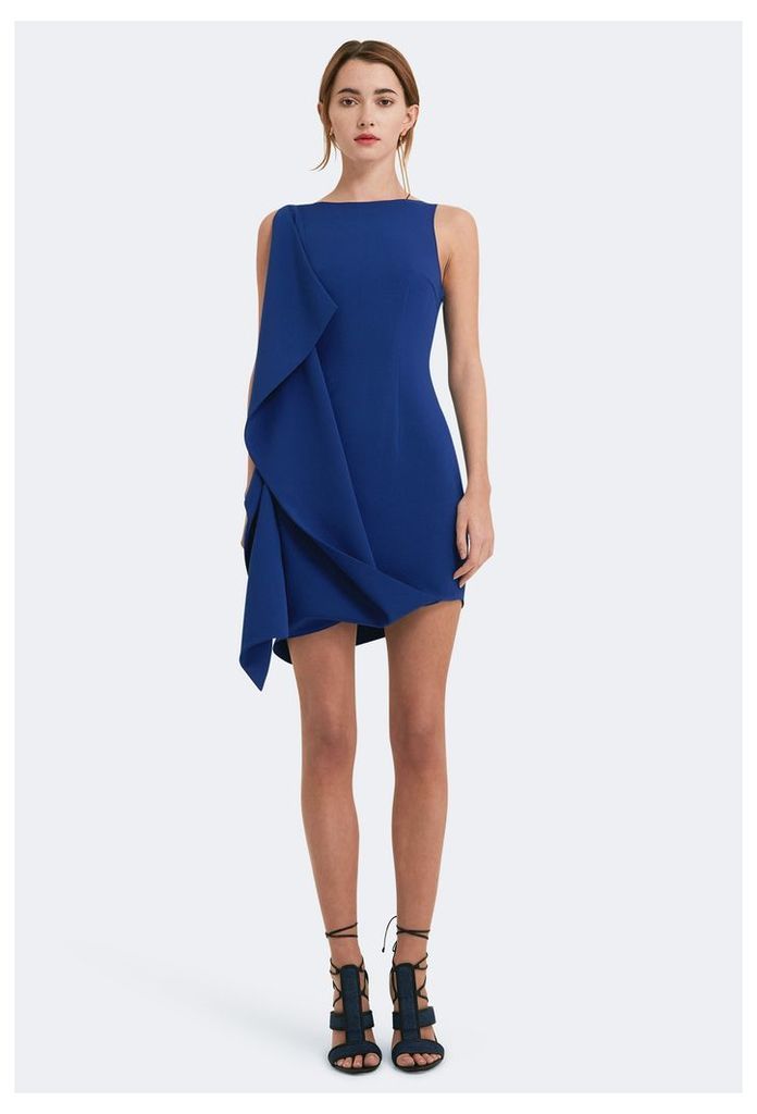 Joan Asymmetric Mini Dress - Cobalt Blue