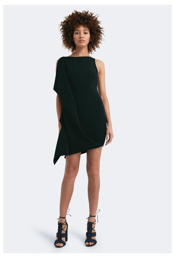 Joan Asymmetric Mini Dress - Black