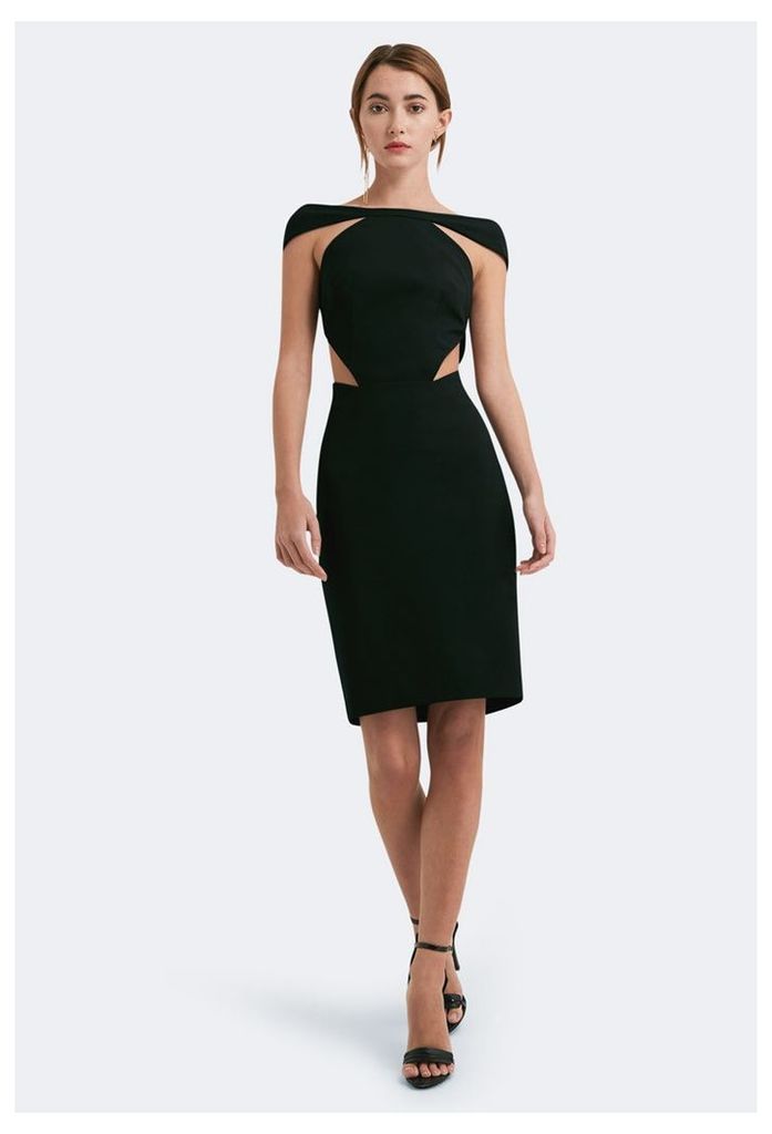 Aura Knee Length Dress - Black