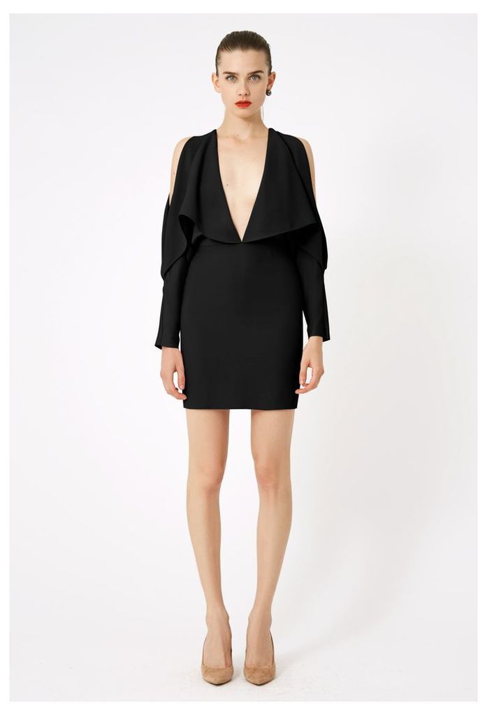 Larissa Deep Plunge Mini Dress - Black