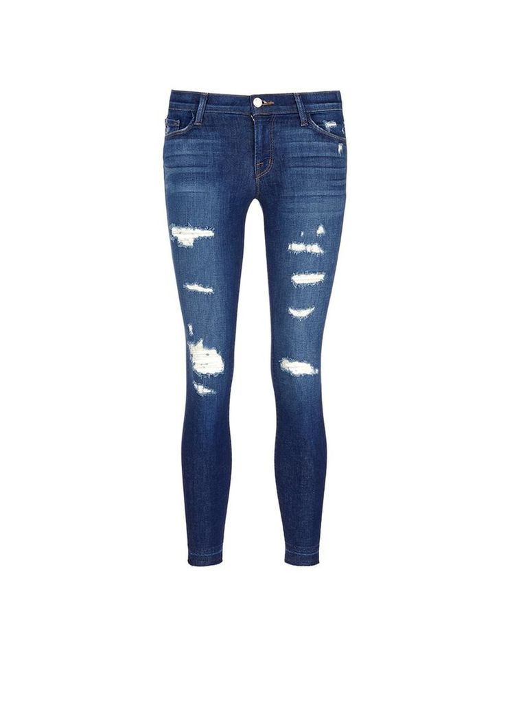 'Cropped Skinny' distressed jeans