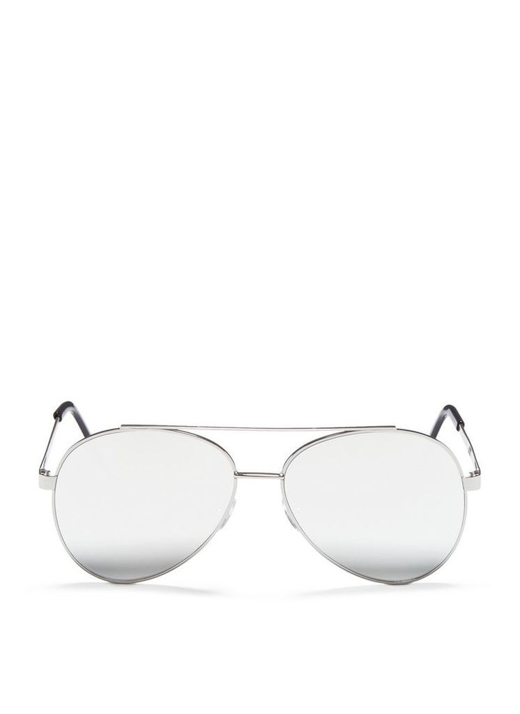 'Domina' flat mirror lens aviator sunglasses