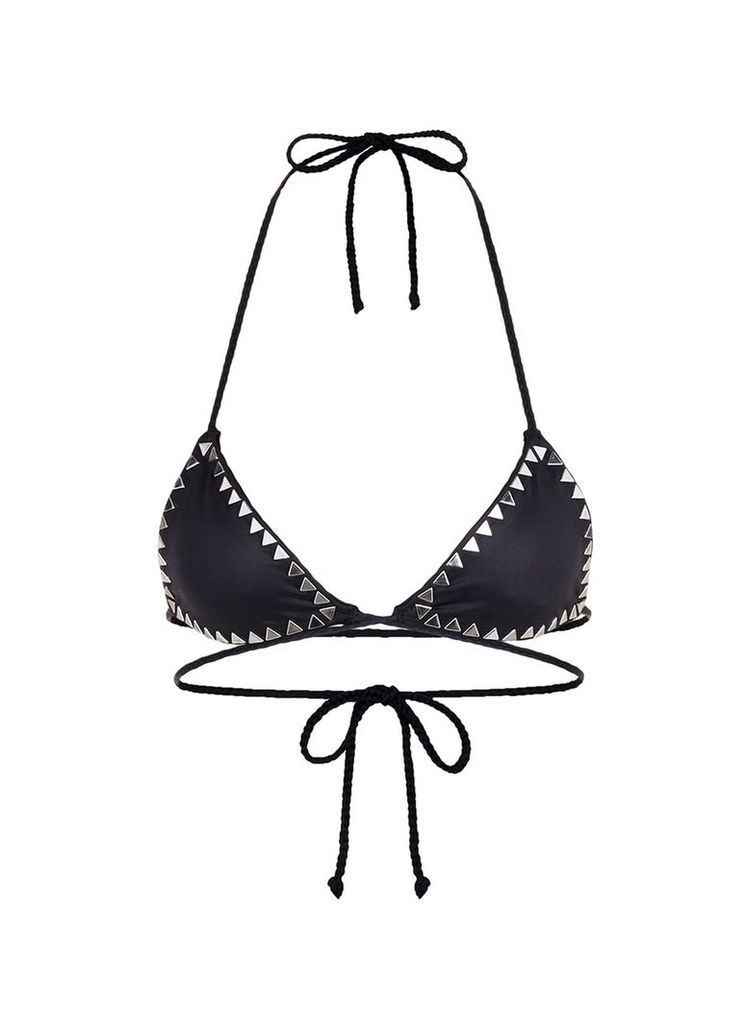 'The Vixen' cross front stud triangle bikini top