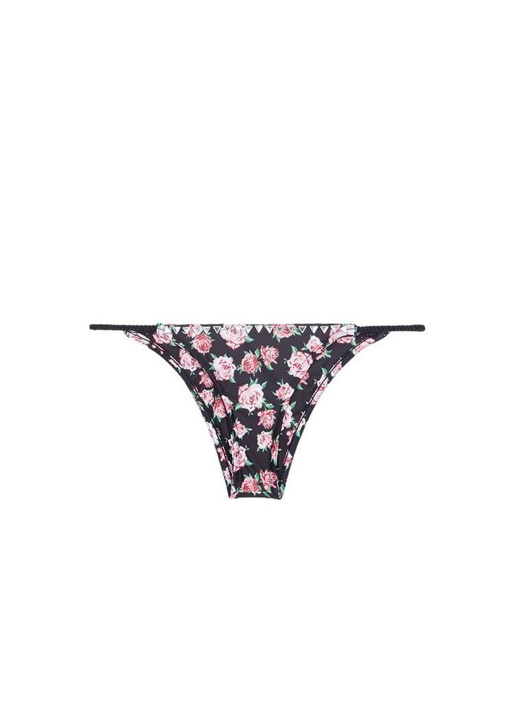 'The Vamp' stud floral print bikini bottoms
