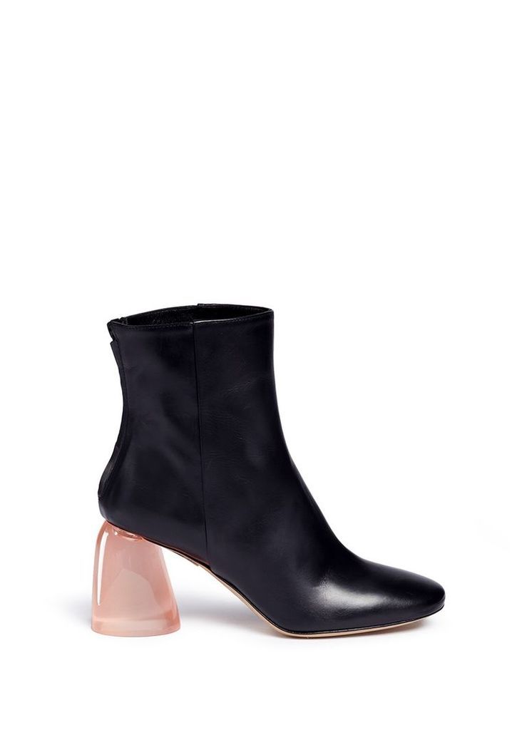 'Sacred' Perspex dome heel leather boots