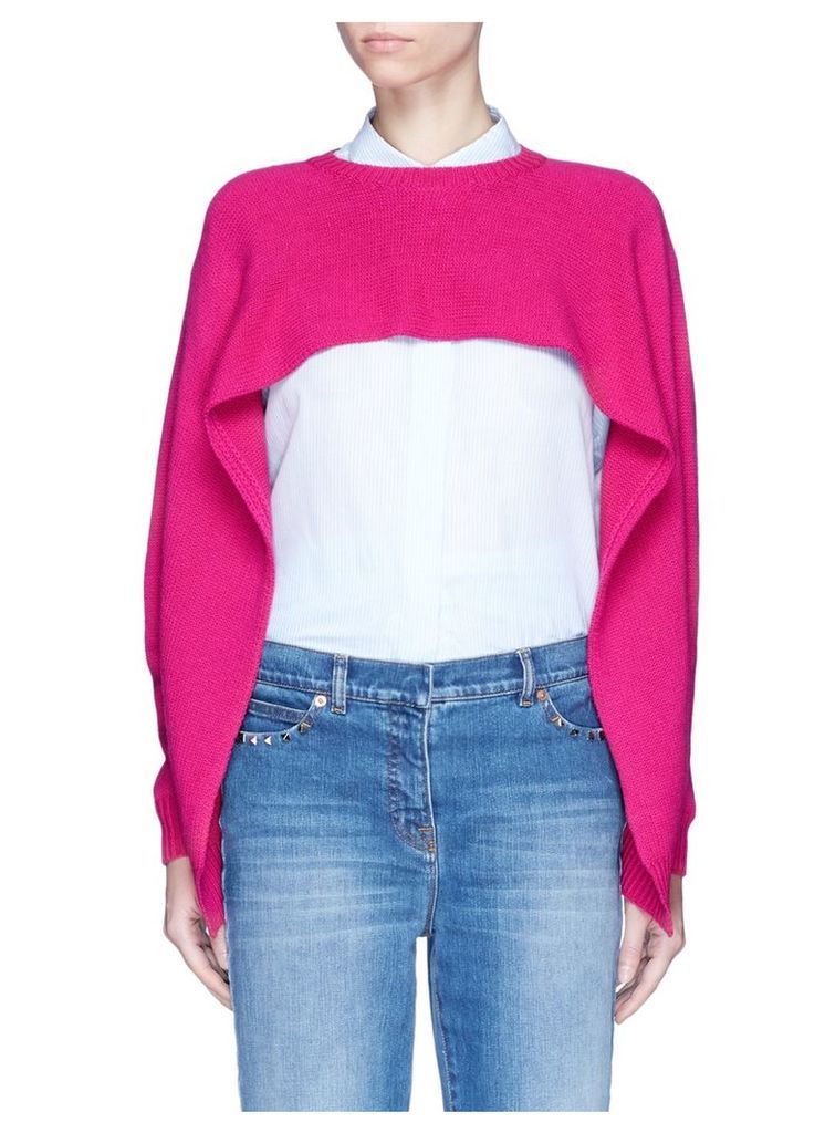 Cropped cashmere capelet sweater