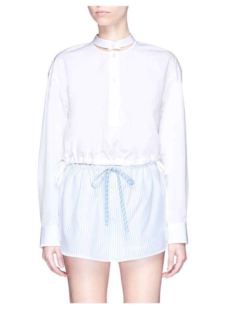 Deconstructed collar cropped shirt
