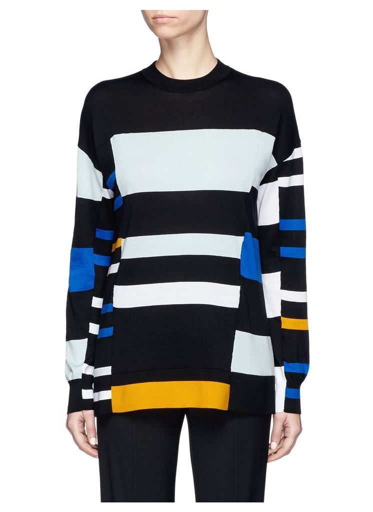 Stripe cotton blend sweater