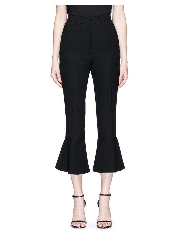 High waist cropped flared crepe pants
