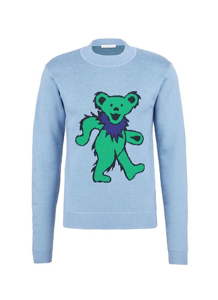 Bear jacquard Merino wool unisex sweater