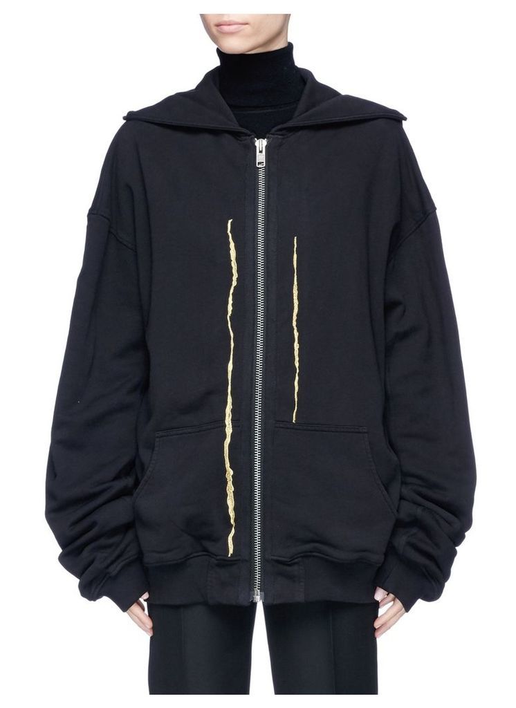 'Perth' metallic embroidered hoodie