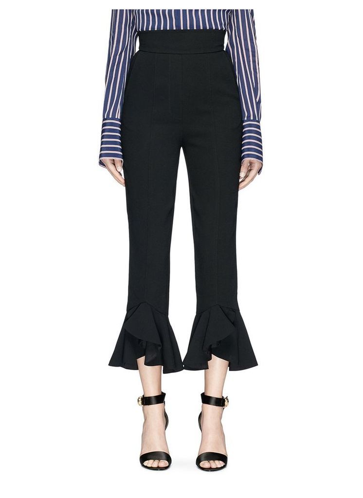 Ruffle cuff cropped suiting pants