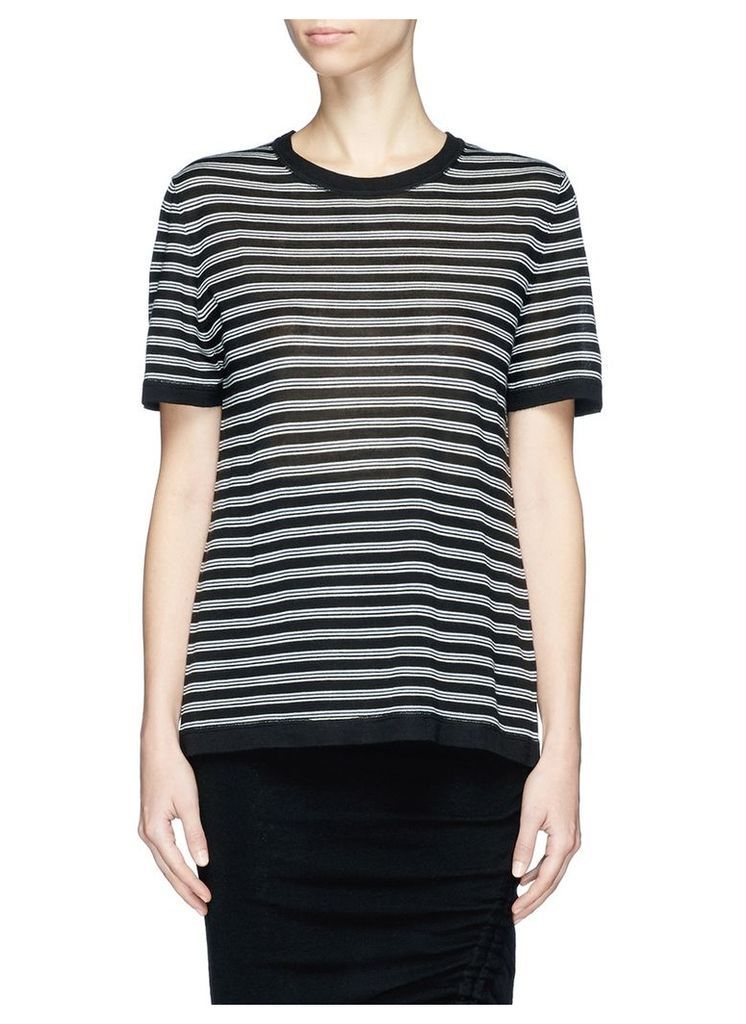 'Wash & Go' stripe Merino wool blend T-shirt