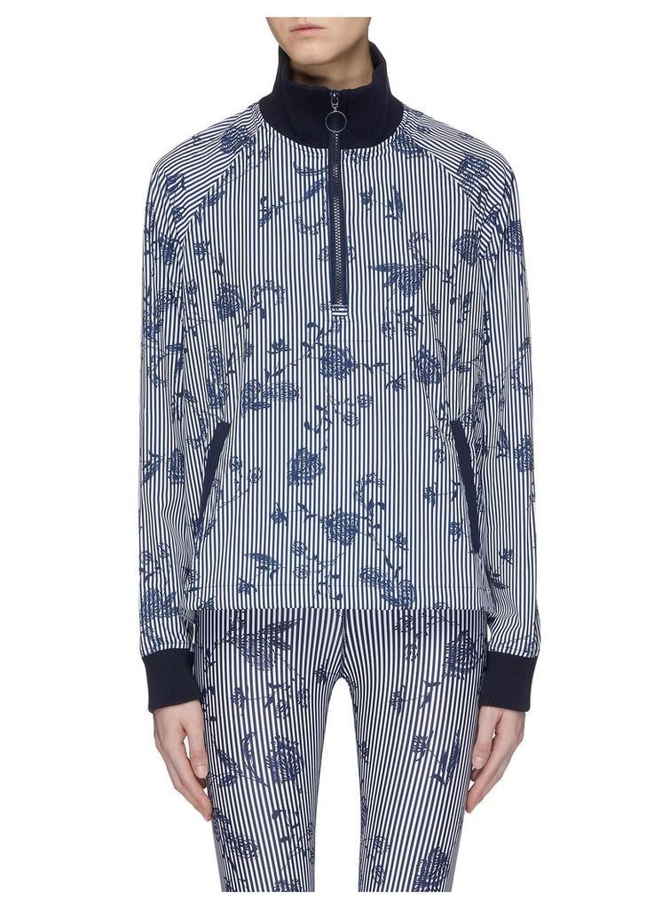 'Florence' floral print stripe half-zip performance jacket