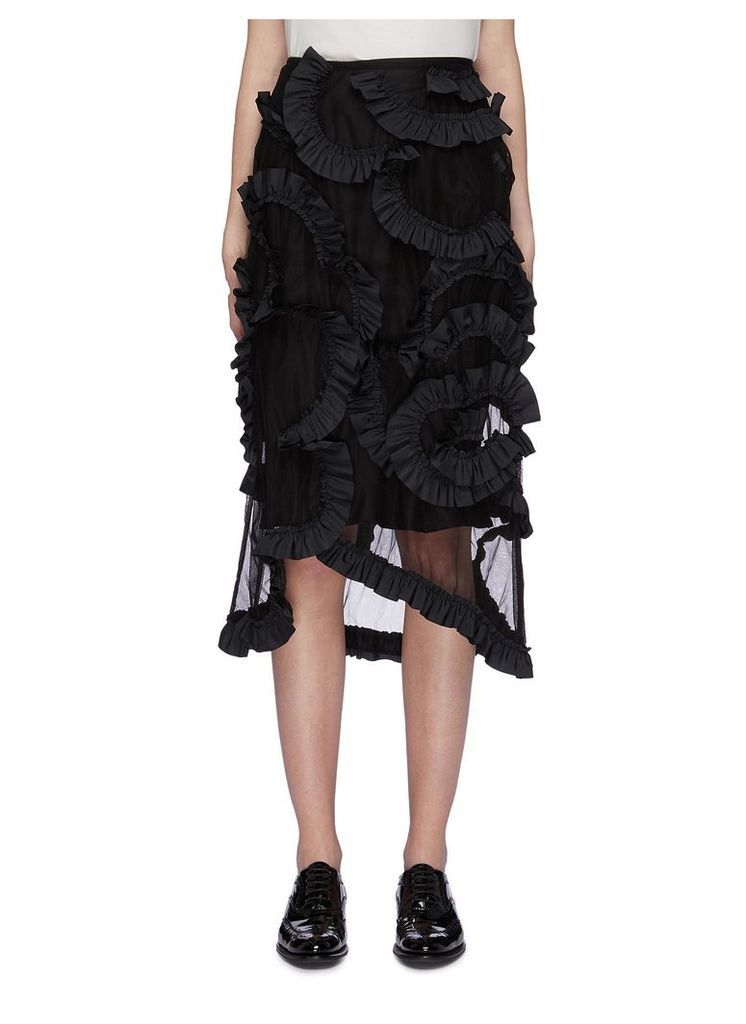 x Simone Rocha ruffle overlay mesh asymmetric skirt