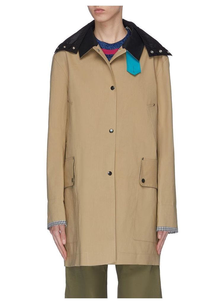 x Jim Lambie 'Yoko' colourblock border hooded trench coat