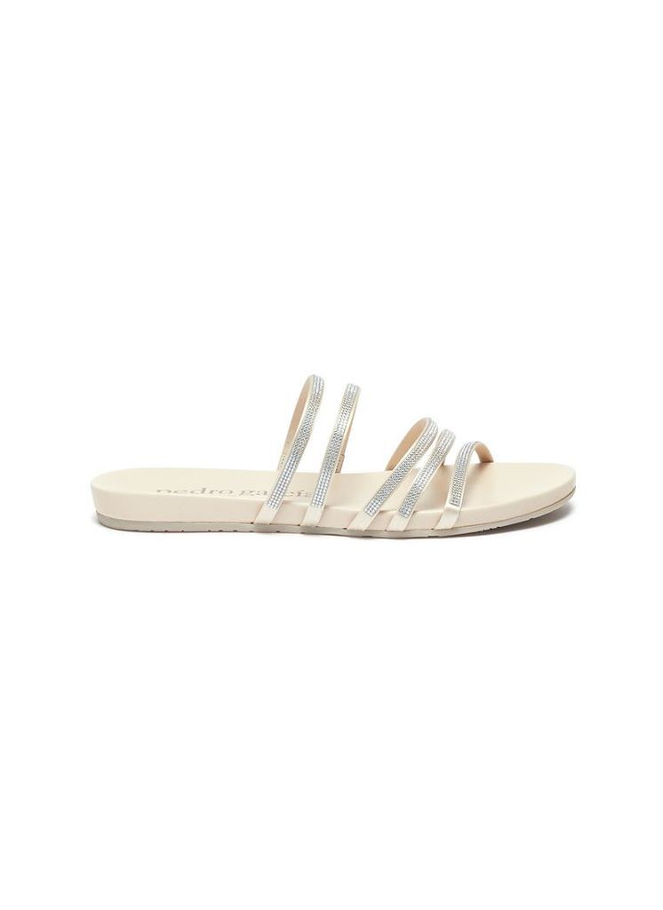 'Gala' Swarovski crystal strappy satin sandals