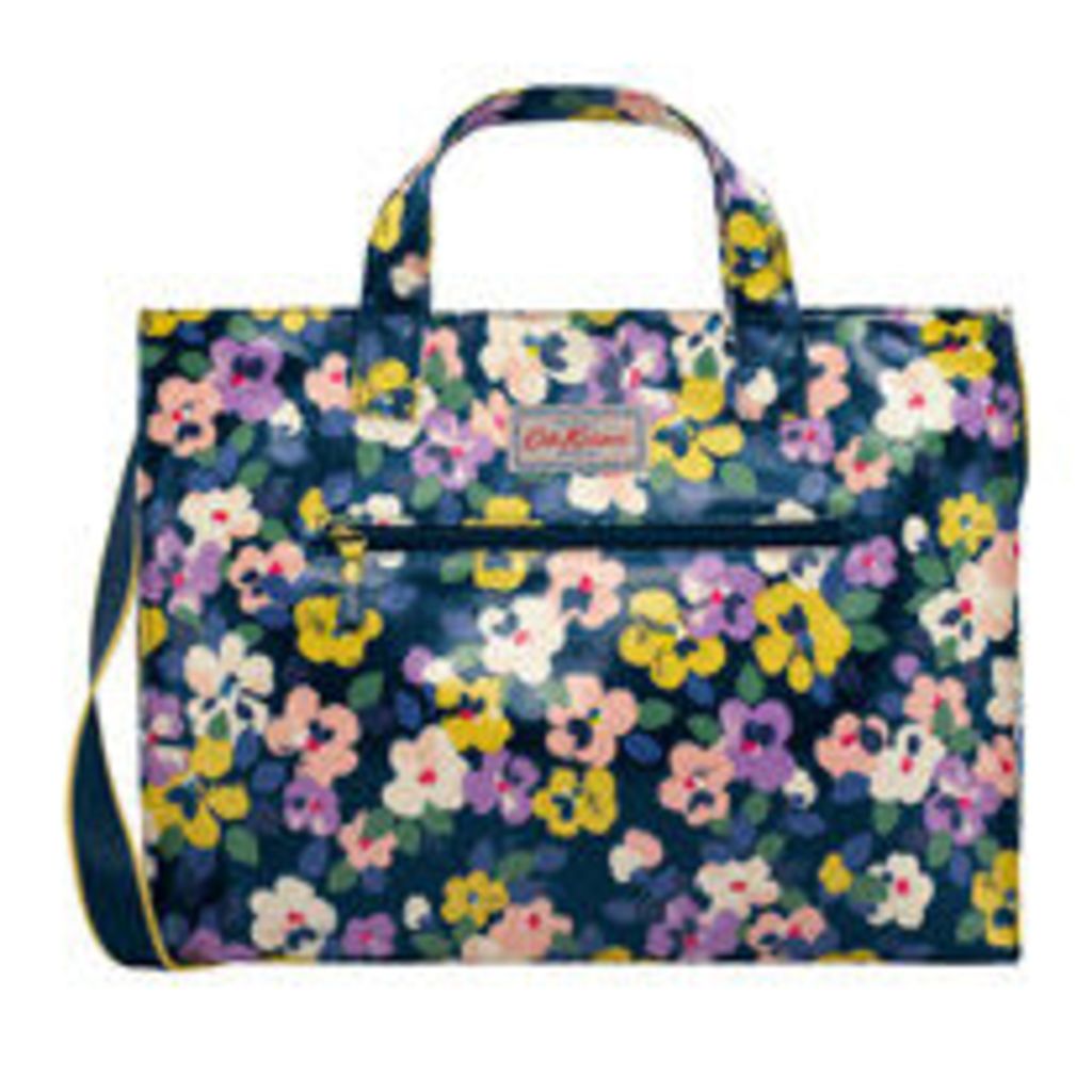 Large Painted Pansies Open Carryall