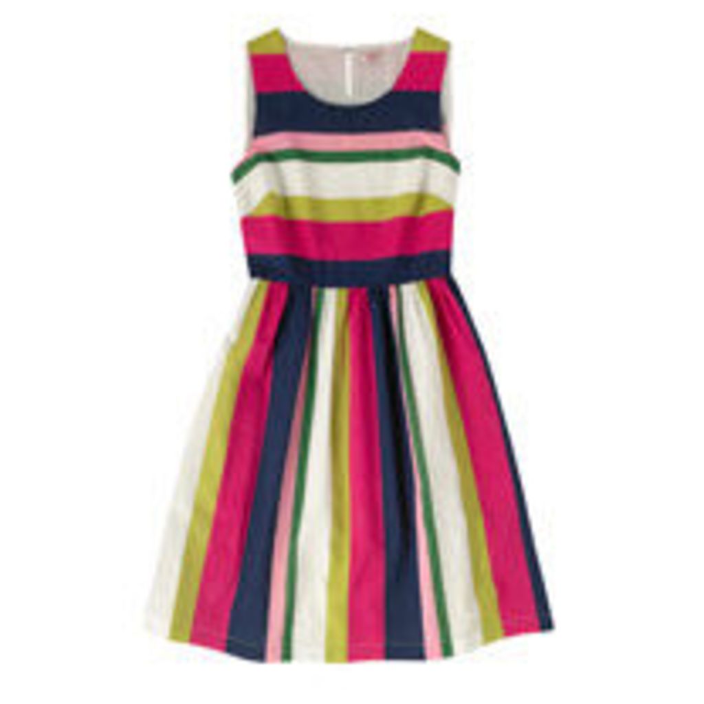 Block Stripe Cotton Sleeveless Dress