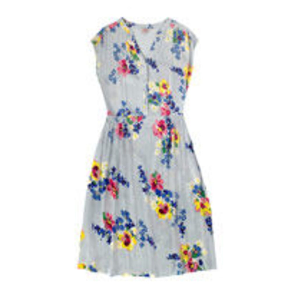 Painted Posy Button Front Dress