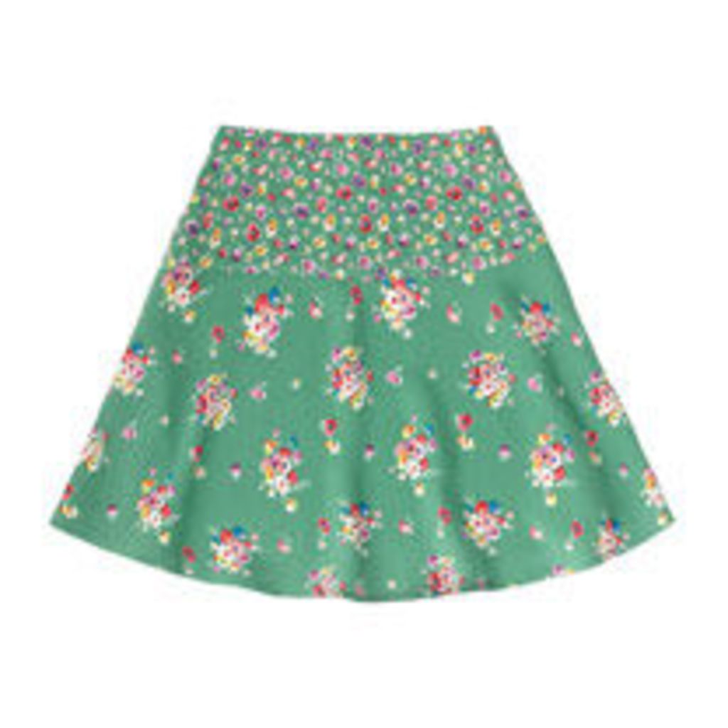 Mallory Bunch Flared Crepe Skirt