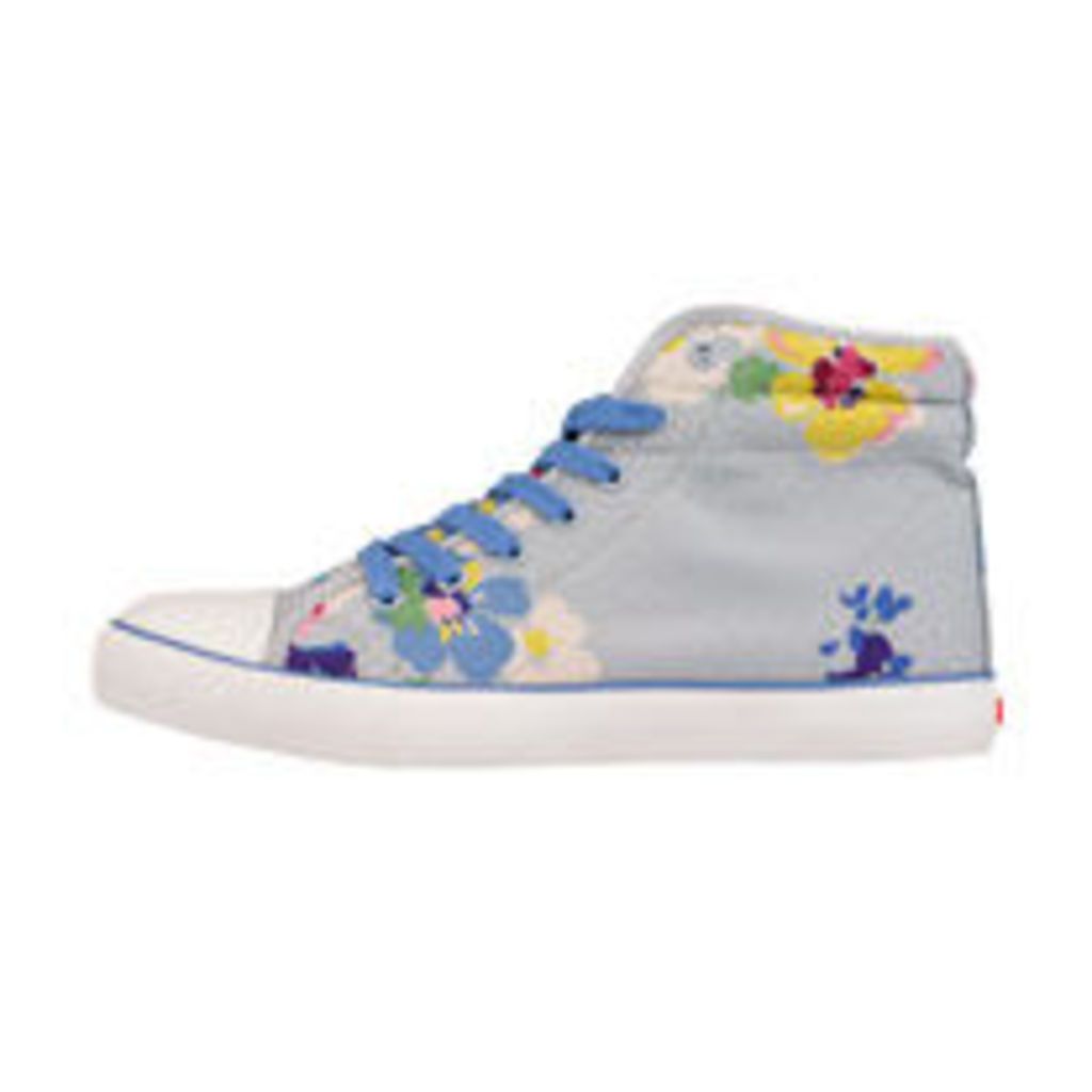 Painted Posy Quilted Hightop Plimsolls