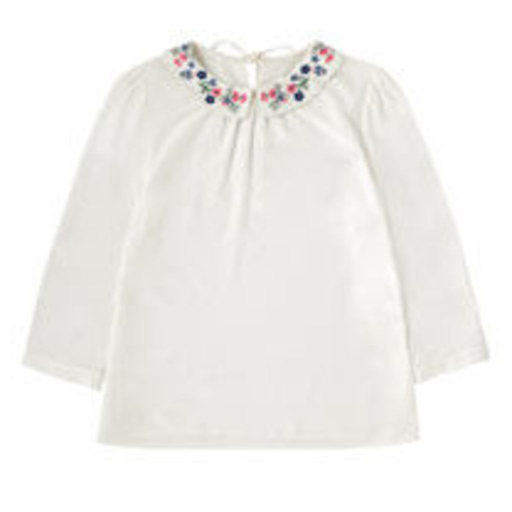 Embroidered Viscose Collar Blouse