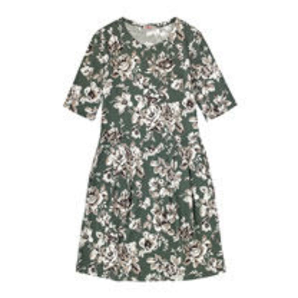 Etched Floral Cotton Jersey Dress
