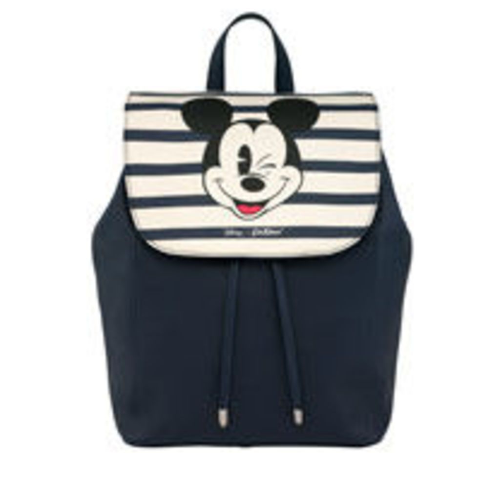 Mickey Stripe Leather Backpack