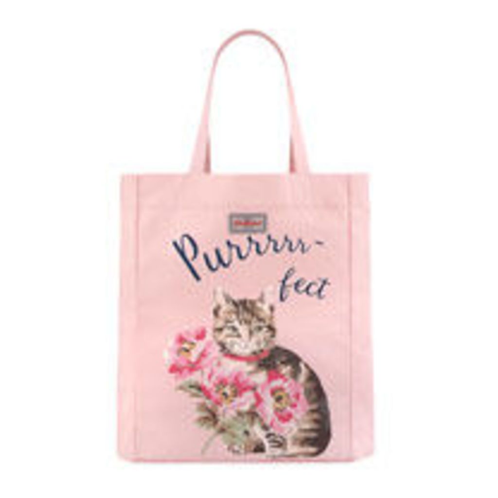 Cat and Flowers Lightweight Tote Bag