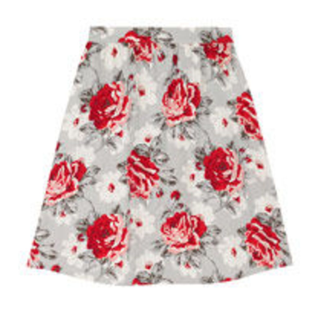 New Rose Bloom Cotton Sateen Skirt