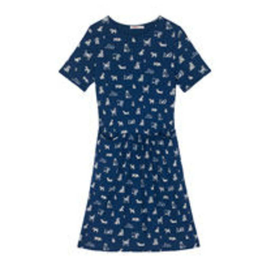 Tiny Squiggle Dogs Jersey Pocket Dress